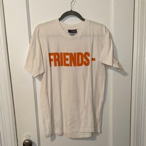 VLONE Men's White T-Shirt with Orange Print